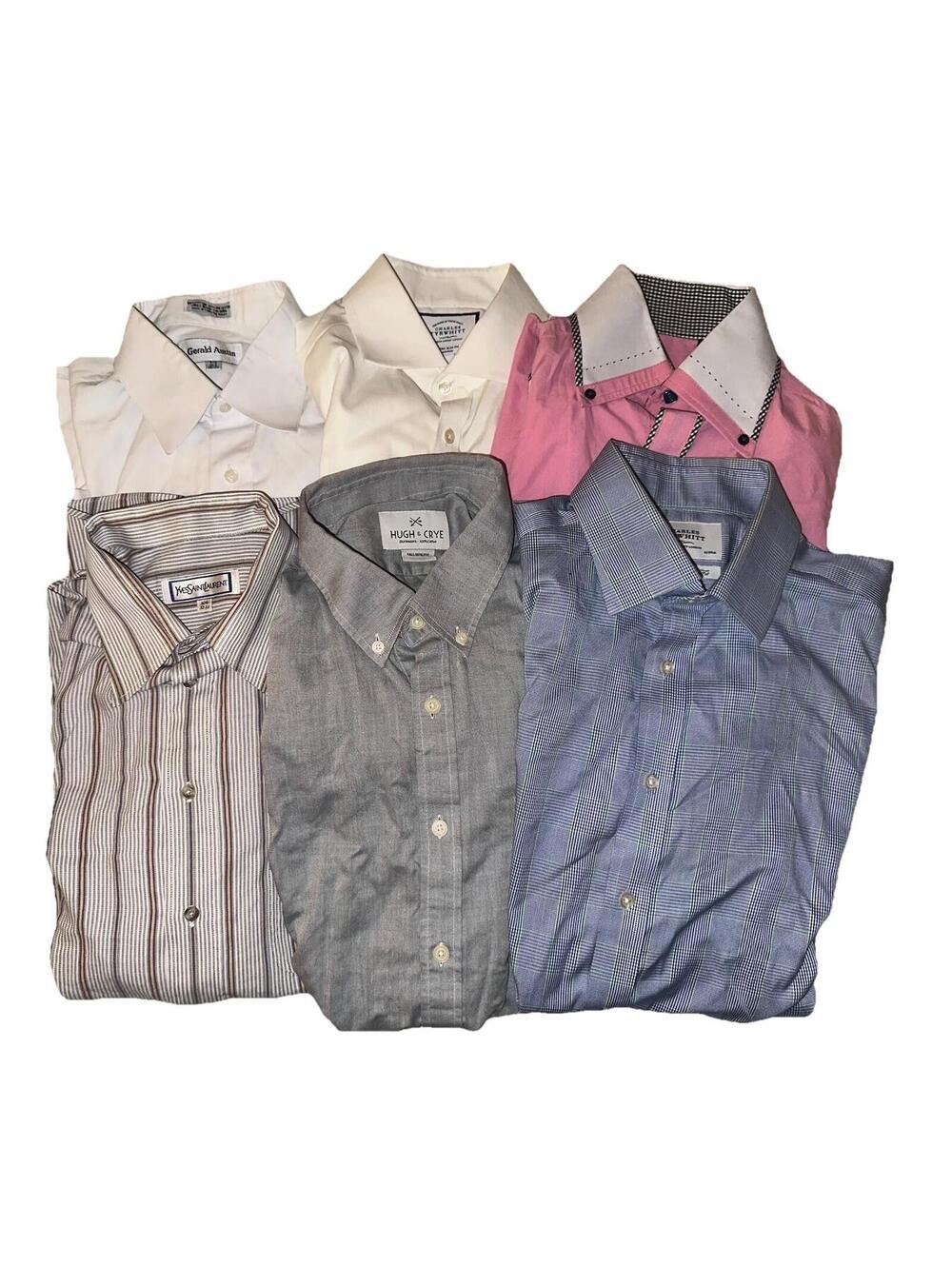 Lot of 6 Men's Dress Shirts Charles Tyrwhitt YSL Hugh & Crye Size 16.5 XL - Picture 2 of 8